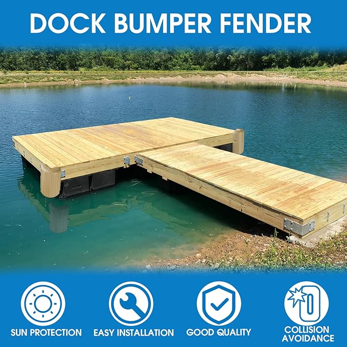 Dock Bumpers Dock Corner Bumper Fender Marine Boat Dock Bumpers for Edge Corner,Inflatable Dock Protection,Soft UV-Resistant Marine-Grade Vinyl,Stainless Steel Mounting Hardware Included,8"x16"
