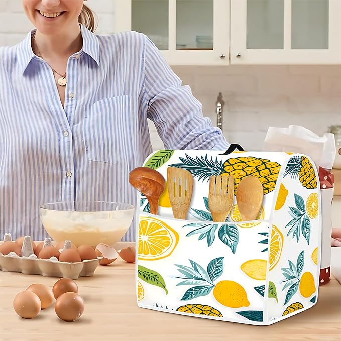 Mixer Dust Cover for 6-8 Qt Stand Mixer, Cloth Cover with 2 Storage Pockets for Stand Mixer Protective Covers Large for 6-8 Quart Mixer