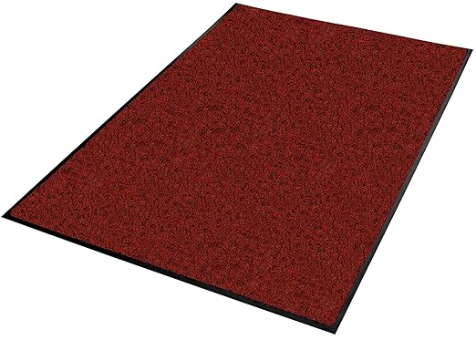 Guardian Platinum Series Indoor Wiper Floor Mat, Rubber with Nylon Carpet, 3'x13', Red