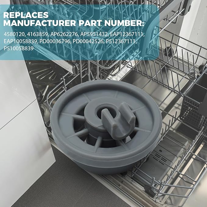 12004485 Dishwasher Lower Rack Wheel for Bosch Kenmore Thermador Gaggenau Dishwashers 12029919 10004343 00617087 AP4512761 1998570 617087 AH3478333 EA3478333 PS3478333 00617087 PS8728047, Pack of 1