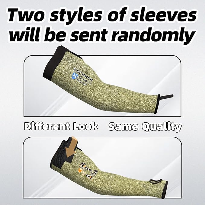 Schwer 100 Pairs CORE Arm Protection Sleeves S081, ANSI A5 Cut Resistant Sleeves with Thumbhole, Non-PFAS Flame Resistant Welding Sleeve for Work Kitchen, Farmer Sleeve for Gardening Arm Guards