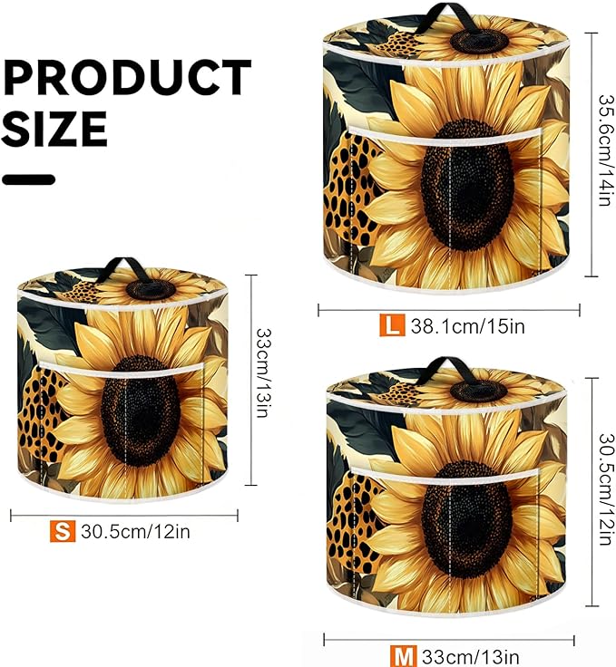 Air Fryer Dust Cover with Top Handle and Storage Bag, Compatible with Rice Cookers, Pressure Cookers, Slow Cookers and Air Fryers, Available in 3-Quart, 6-Quart and 8-Quart Sizes.