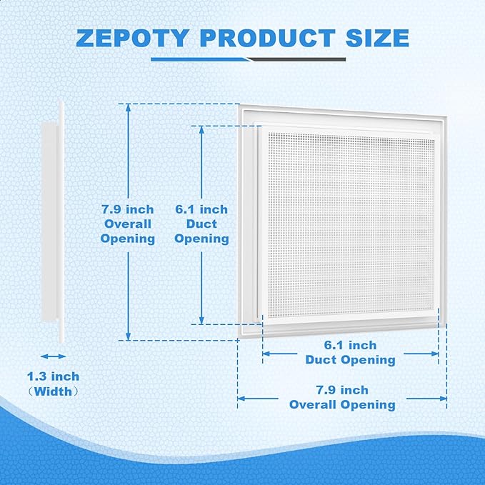 8"x8" Aluminum Gable Vent with Screen Design – Ideal for Sheds and Attic Vents - Durable Roof Ventilation Panel, Vent Opening: 6"x6"