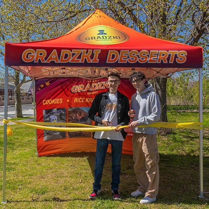 Custom Canopy Tent 10x10 with Logo, Custom Pop up Tent for Trade Show, Customized Canopy with Personalized Logo for Advertising Event, Farmer Market, Business Branding
