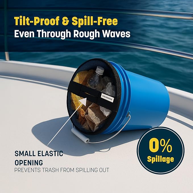 GALVANOX Mesh Lid for 5 Gallon Bucket, Compatible with Loadout Buckets - Boat Trash Can Cover for Fishing and Boating