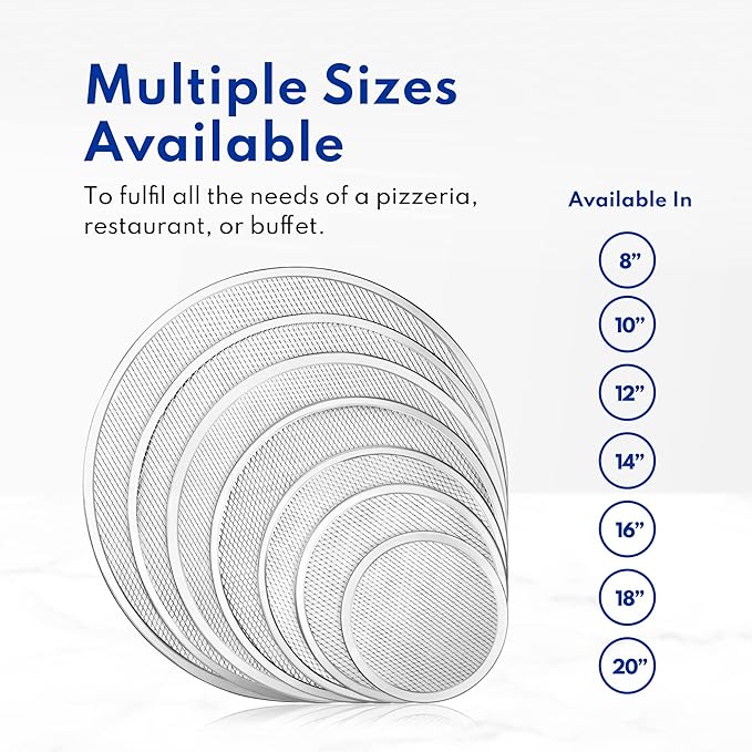 New Star Foodservice Restaurant-Grade Aluminum Pizza Baking Screen, Seamless (14-Inch (Pack of 6))