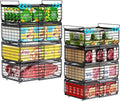 iSPECLE 8 Pack Freezer Organizer Bins, Adjustable Wire Baskets for 10 to 20 Cu.Ft Chest Freezer, Stackable Storage with Handles, Deep Freeze Organizer for Meat & Vegetables, Black