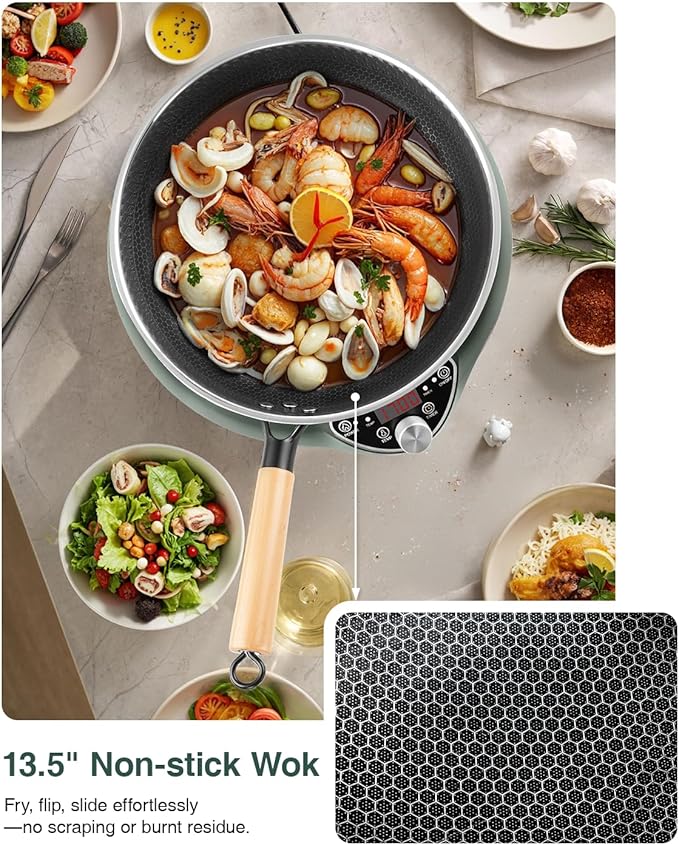 Induction Cooktop, 1700W/85V~120V Portable Induction Wok Burner For Kitchen/Commercial/Travel Use