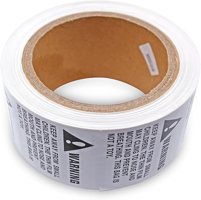 44LLC Suffocation Warning Keep Away from Children Stickers - 5 Rolls/2500 Labels