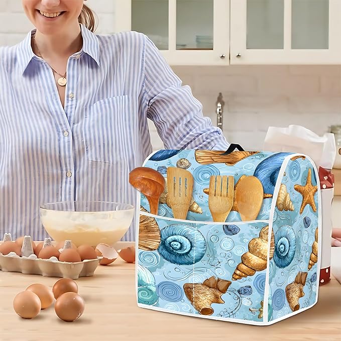 Mixer Dust Cover for 6-8 Qt Stand Mixer, Cloth Cover with 2 Storage Pockets for Stand Mixer Protective Covers Large for 6-8 Quart Mixer