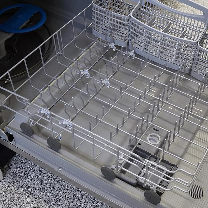 Upgraded 808602302 Dishwasher Lower Rack Replacement Parts for Frigidaire Kenmore Dishwasher Lower Dishrack Assembly with 154174501 Wheels 154432602 FDB1050REB0 Dishwasher Bottom Drawer Rack Basket