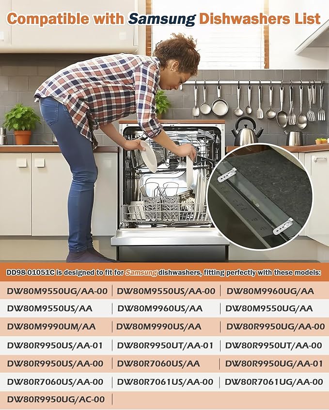 IWIWE DD98-01051C Dishwasher Installation Bracket Kit (4 Pack) – Compatible with Samsung Dishwasher Mounting Bracket DW80M/DW80R Series (DW80R9950US, DW80R9950UG, DW80R7061US)