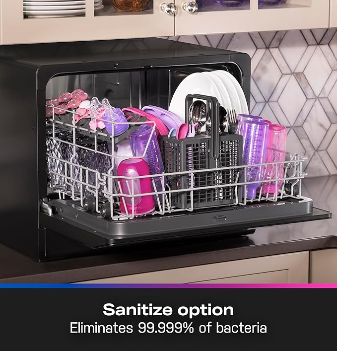 GE Profile Countertop Dishwasher, Energy Star, 6 place settings, 6 wash cycles, WiFi Connected, with Built-In Capabilities