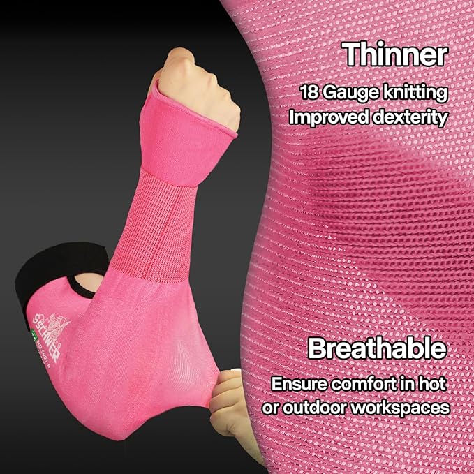 Schwer AIR-SKIN ANSI A6 Cut Resistant Arm Sleeves for Men & Women S901-P, Non-PFAS Arm Protectors for High Risk Work, Arm Protectors for Thin Skin, Gardening Sleeves for Farming, Lightweight