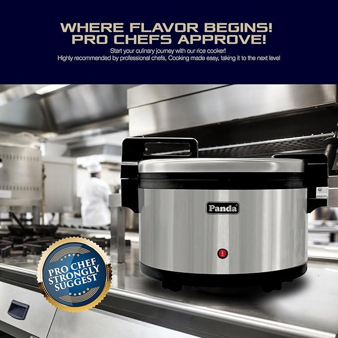 Panda Commercial Rice Warmer - 60 Cups Cooked Capacity Electric Rice Warmer(Warm Function, not Rice Cooker), NSF & ETL Listed Perfect Rice and Food Warmer for Professional Kitchens
