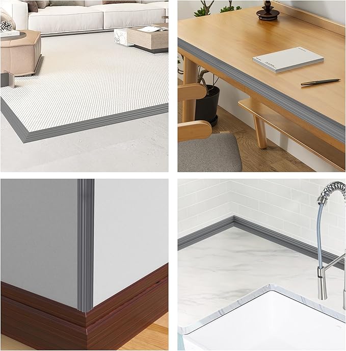 Wall Corner Protector Peel and Stick Wall Molding Trim Flexible Corner Guard Edge Protector Inside & Outside Corner Guard Strip for Wall Edge Ceiling Countertop