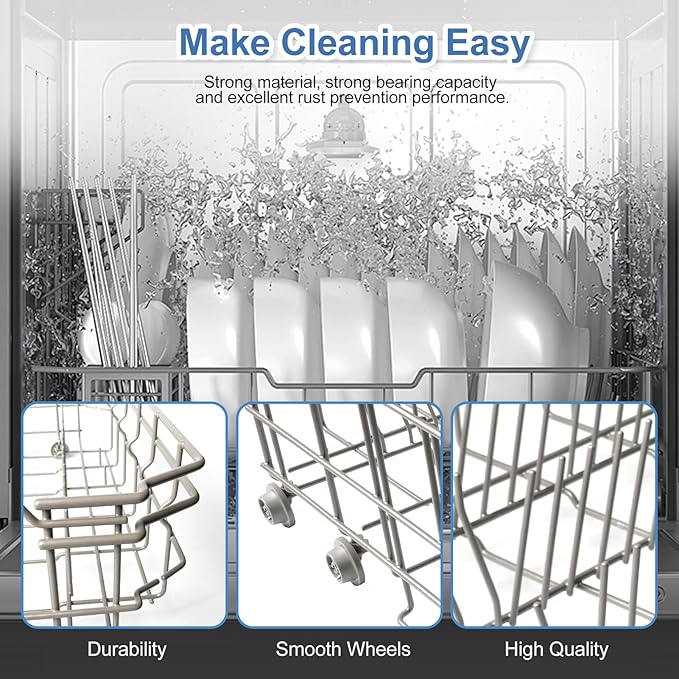 【2026 UPGRADED】DD82-01384A Dishwasher Lower Rack Replacement Parts Fit for Samsung Dishwaher DW80R2031US, DW80R2031UG, DW80N3030US, DW80N3030UB, DW80N3030UW, DW80M2020US