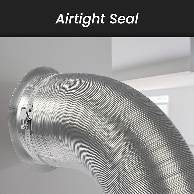 Repa Market 4'' Inch Metal Duct Connector Flange - Air Tight Vent Duct Collar - for Connecting Exhaust, Intake Flex and Straight Ducting - Heating, Cooling Universal HVAC Adapter - Home, Commercial
