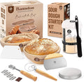Sourdough Bread Baking Supplies and Starter Kit - Ultimate Bread Making and Sourdough Starter Kit with Proofing Baskets, 34oz Sourdough Jar, Bread Lame, Scrapers & Danish Whisk