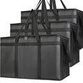 Bodaon 3-Pack Insulated Food Delivery Bag, XXXL Pizza Cooler Bags, Rideshare Delivery Bag, Thermal Cold/Hot Styrofoam Carrier for Catering/Shopping/Travel/Car, Warmer/Frozen