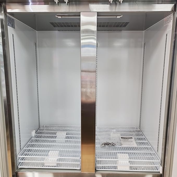 Malphi 54" W Commercial Reach-in Freezer, ETL Upright 2 doors Auto-Defrost，Capacity 48 cu. ft.stainless steel for Restaurant Kitchen Home Bar Shop -8°F
