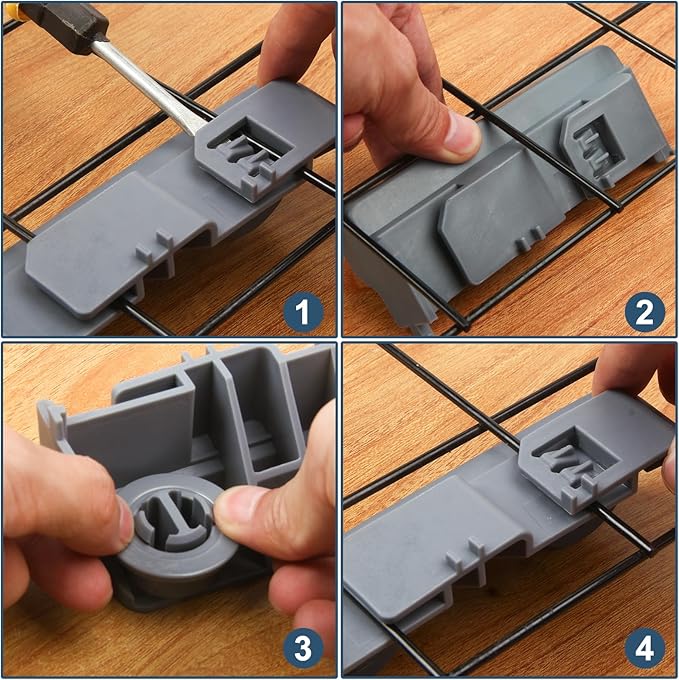 2 PCS Dishwasher Rack Carrier and Roller Kit WD28X27241 Compatible with GE Dishwasher Lower Rack Wheel Assembly, Replaces WD12X10438 WD12X10439 WD12X10446
