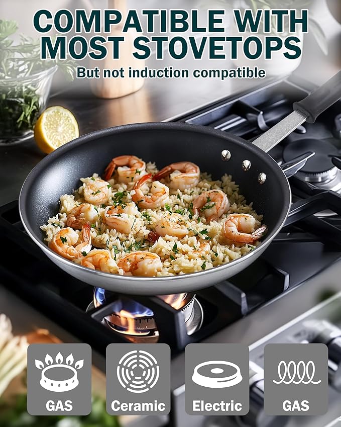Cooks Standard 12-Inch 30cm Professional Aluminum Nonstick Restaurant Style Saute Skillet Fry Pan