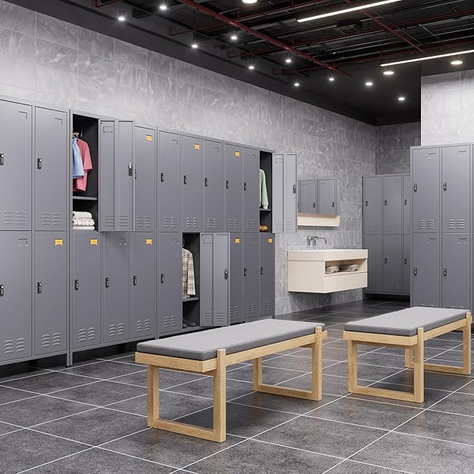 METAN Metal Locker for School Office Gym Bedroom,with Password Lock,6 Doors Steel Storage Lockers Cabinet for Employees,Industrial Storage with 1 Shelf,Assembly Required,Dark Gray