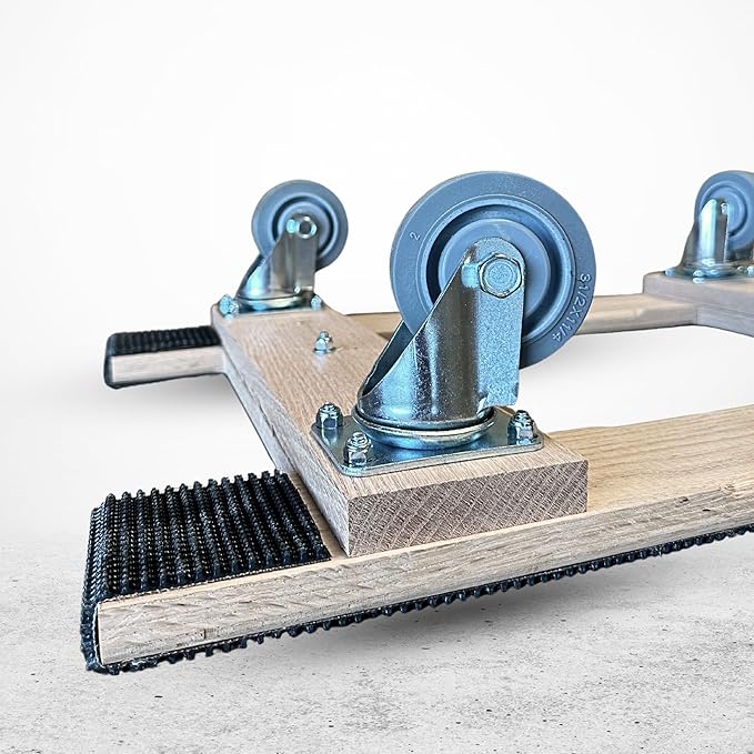 Made in USA Premium Solid Oak Furniture Dolly - 18"x36" H-Frame w/Non-Slip Grip, 3.5" Non-Marking Wheels, Heavy-Duty 1000 lbs Capacity (18"x36" Solid Oak Dolly)