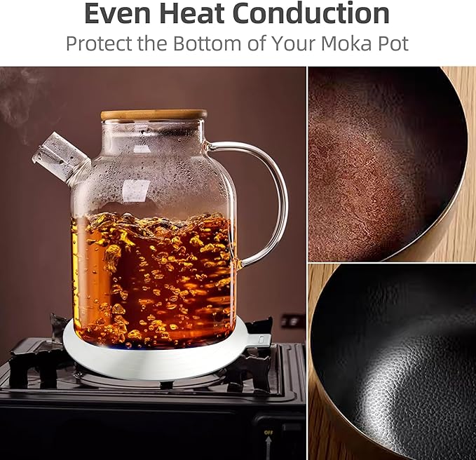 11 Inch Stainless Steel Induction Plate Adapter, Cooktop Heat Diffuser with Detachable Handle,Fire Diffuser for Electric or Gas Stove