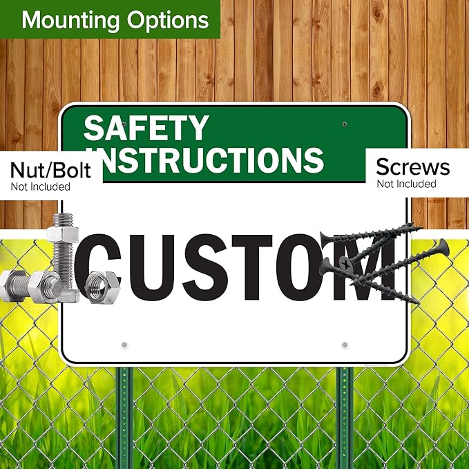 Custom Safety Instructions Sign, Ansi Sign, Osha Compliant, 36x48 Inches, Rust Free DiBound, Fade Resistant, Made in USA by My Sign Center