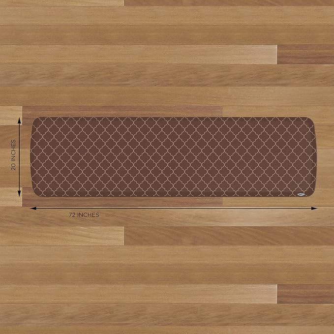 GelPro Elite Premier Anti-Fatigue Kitchen Comfort Floor Mat, 20x72”, Trellis Walnut Stain Resistant Surface with Therapeutic Gel and Energy-return Foam for Health and Wellness