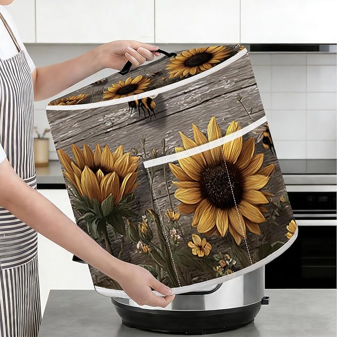 Air Fryer Dust Cover with Top Handle and Storage Bag, Compatible with Rice Cookers, Pressure Cookers, Slow Cookers and Air Fryers, Available in 3-Quart, 6-Quart and 8-Quart Sizes.