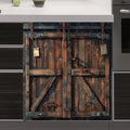 Barn Wooden Door Dishwasher Cover Panel Sticker, Vintage Wooden Door Skin Cover for Dishwasher Refrigerator Cabinets (23" x 26" Ordinary)