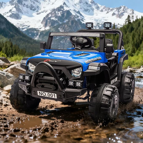 12V Kids Ride on Car, Electric Ride on Truck w/Parent Remote, Spring Suspension, Bluetooth Music, LED Light, 4.1Mph Max Speed, 3 Speeds, Battery Powered Vehicles for Kids Toddler Age 3-8, Blue