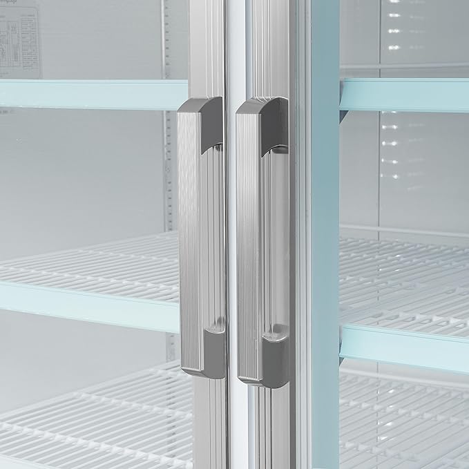 KoolMore 53 in. Commercial Two Glass Door Display Upright Freezer Merchandiser in White 45 Cu. Ft. (MDF-2GD-45C-WH)