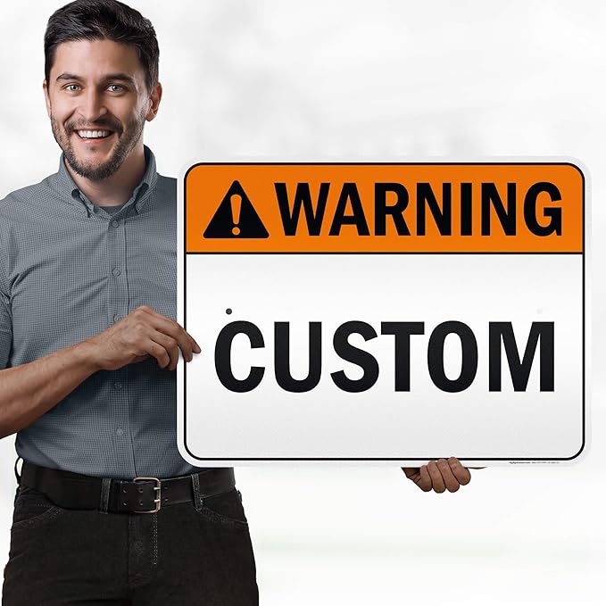 Custom warning Sign, Ansi Sign, Osha Compliant, 18x24 Inches, 3M EGP Reflective, Rust Free .080 Aluminum, Fade Resistant, Made in USA by My Sign Center