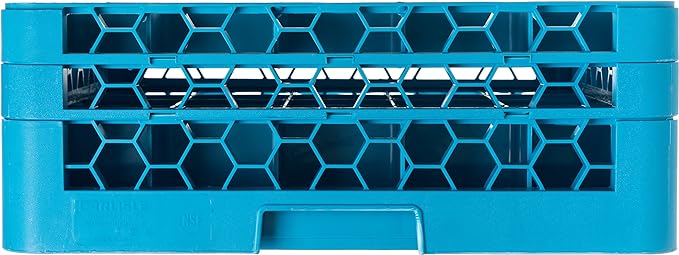 Carlisle FoodService Products OptiClean Plastic 25-Compartment Divided Glass Rack with Extender, Blue, (Pack of 3)