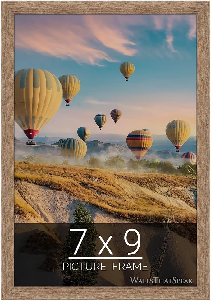 wallsthatspeak 7x9 Brown Barnwood Picture Frame for Puzzles Posters Photos or Artwork