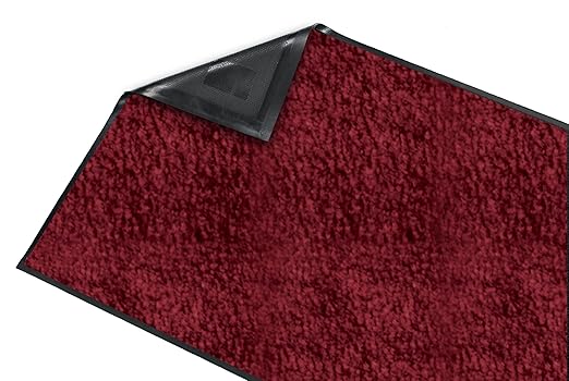Guardian Platinum Series Indoor Wiper Floor Mat, Rubber with Nylon Carpet, 4'x18', Burgundy
