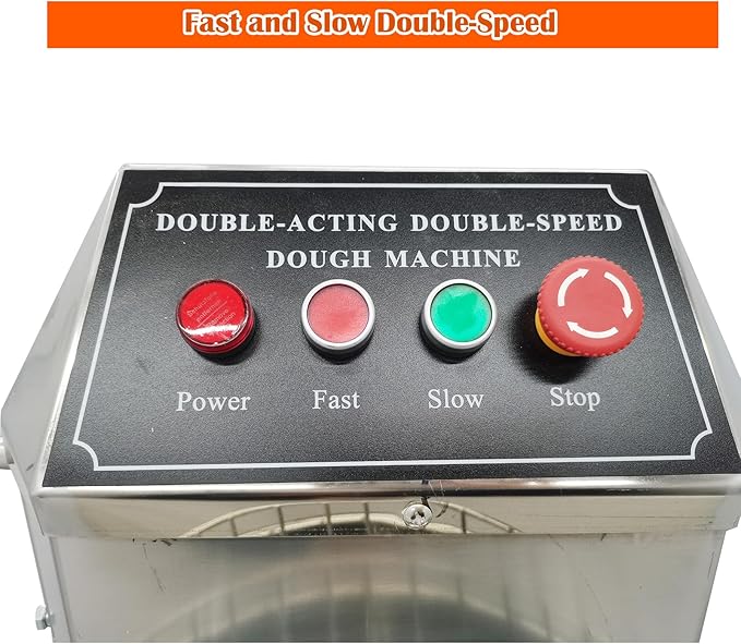 Commercial Dough Mixer Double Action Double Speed Stand Dough Mixer Machine Heavy-Duty Spiral Food Mixer Stainless Steel Pizza Bread Flour Kneading Blender 30L for Bakeries Pizzerias
