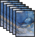 17x24 Picture Frame Set of 6, Black Frame for 17 x 24 Inch Picture Poster Photo, Light Weight and High Transparent 17 by 24 Frame for Wall - 6 Pack/Black/17 x24