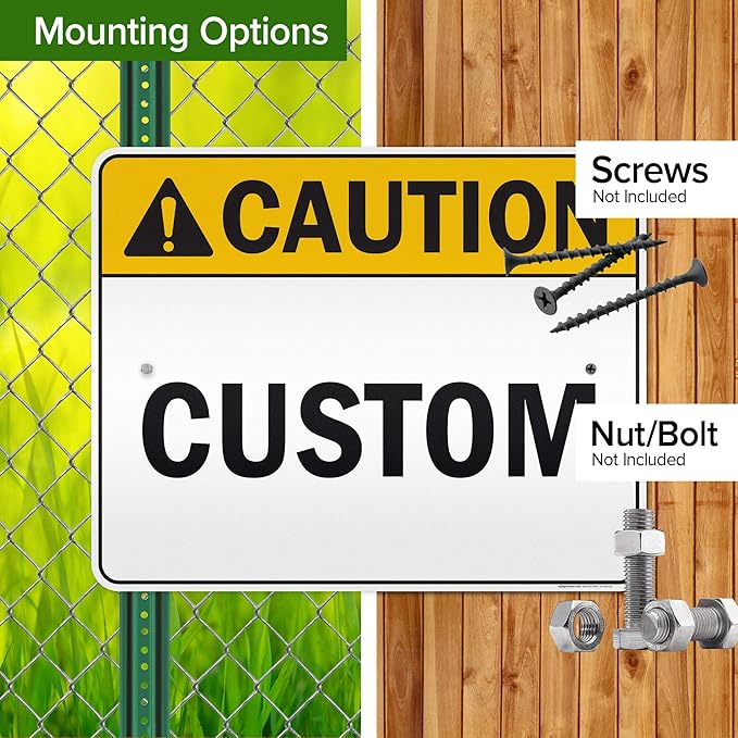 Custom Caution Sign, Ansi Sign, Osha Compliant, 24x30 Inches, 3M EGP Reflective, Rust Free .080 Aluminum, Fade Resistant, Made in USA by My Sign Center