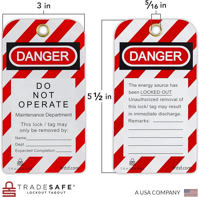 TRADESAFE Lockout Tagout Tags Station, 150 Danger Do Not Operate Tags Included, Wall-Mountable Loto Tags Board, 10 Impact-Resistant Holders, Acrylic Lockout Tagout Board