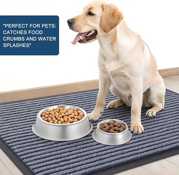 OLANLY Front Door Mat Indoor Outdoor Entrance, Waterproof Heavy Duty Doormat, Fade Resistant, Low Profile, Easy Clean Patio Porch Welcome Floor Mats for Entry, 59x30, Ash Grey