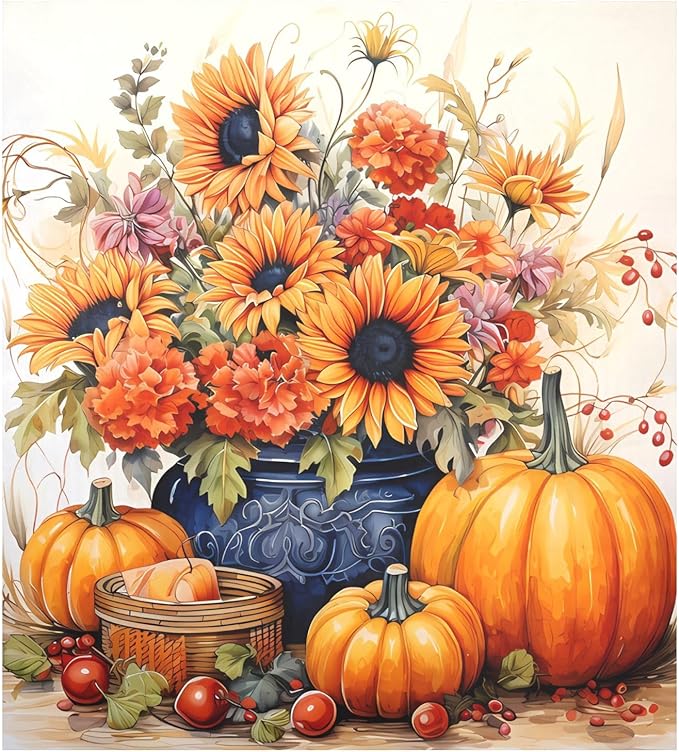 Sunflowers Pumpkins Thanksgiving Autumn Dishwasher Magnet Cover Sticker Magnetic Refrigerator Panel Front Door Fridge Microwave Decal Decorative