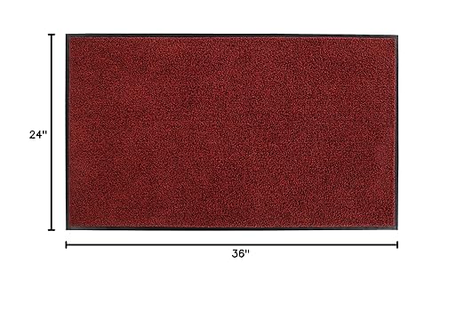 Guardian Platinum Series Indoor Wiper Floor Mat, Rubber with Nylon Carpet, 2'x3', Brown