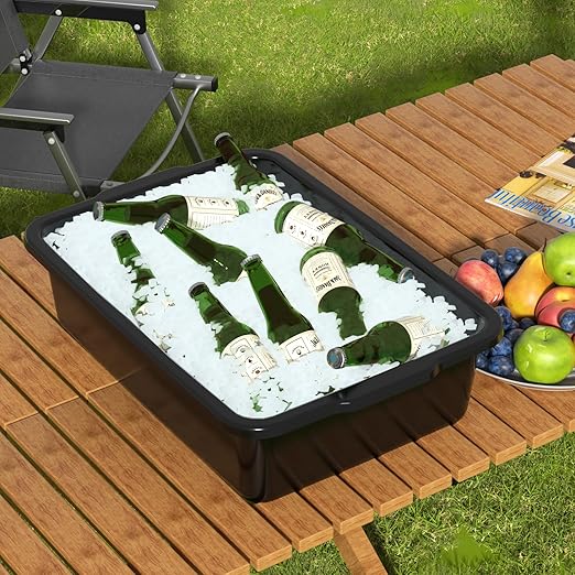 35 L Plastic Large Commercial Bus Tubs, Food Service Tubs, Black, 4 Pack