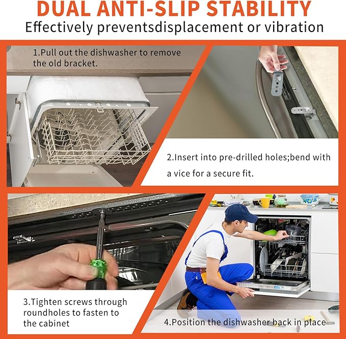 2PCS DD98-01051C Dishwasher Installation Bracket kit for Samsung Dishwasher Parts DW80M DW80R DW80B Replace AP6244517 PS12085777 EAP12085777