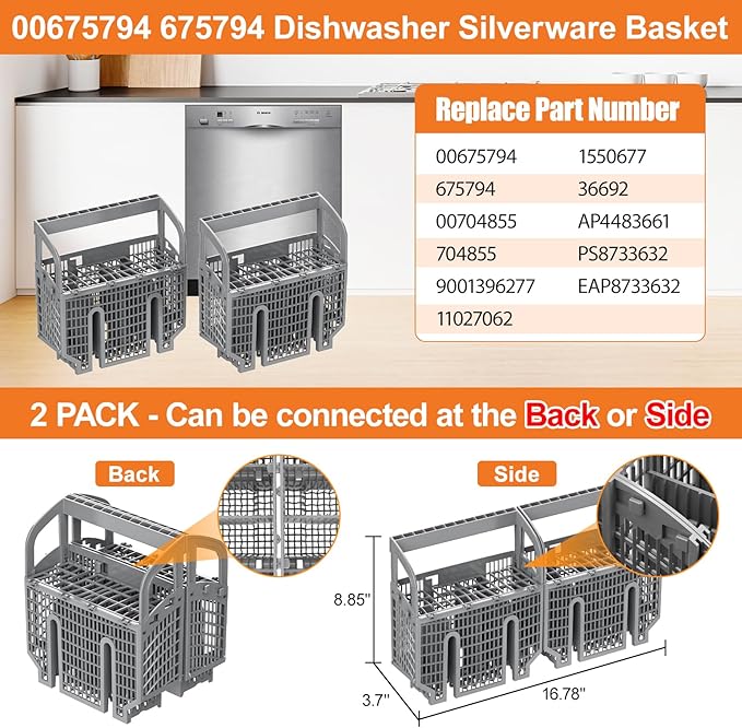 Upgraded 00675794 675794 Dishwasher Silverware Basket For Thermador Bosch Dishwasher Silverware Basket Replacement Parts Bosch Utensil Baskets Cutlery Holder SHE55M15UC SHX3AR75UC 00704855 9001396277
